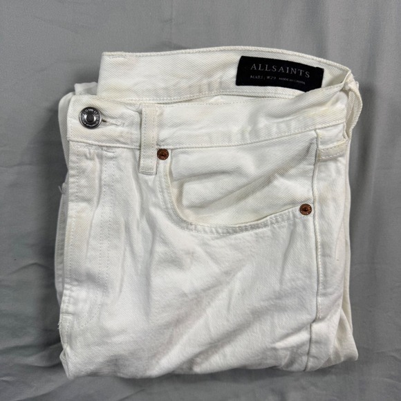 ALLSAINTS Denim - ALLSAINTS Mari Boys Jean High Rise Straight‎ Leg Jeans White W29